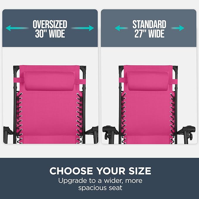 Best Choice Products 30” Wide Folding Zero Gravity Outdoor Recliner Patio Lounge Chair w/Adjustable Canopy Shade - Photo 4