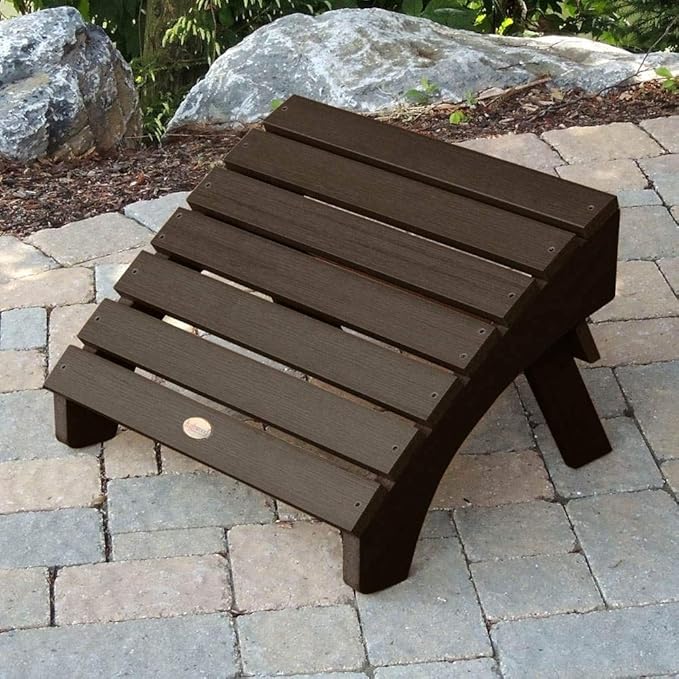 highwood AD-KITCHL1-ACE Hamilton Folding & Reclining Adirondack Chair with Ottoman, Weathered Acorn