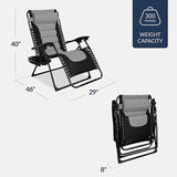 Best Choice Products Oversized Padded Zero Gravity Chair, Folding Outdoor Patio Recliner - Photo 3