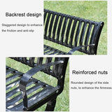 2-3 Seater Metal Garden Bench, All-Weather Park Bench Chair with Backrest - Photo 4