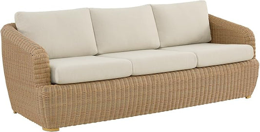 CHITA 4 Pieces Patio Wicker Furniture Set, Outdoor Rattan Bistro Set with Removable Thickened Cushions, Fully Assembled