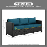 Rattaner Outdoor Furniture Outdoor Couch Patio Furniture 3-seat Sofa Deep Seat Hight Backrest with Waterproof Cover and - Photo 2