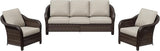 3 Pieces Outdoor Patio Conversation Set, 78" Couch, 2 Chairs - Photo 8