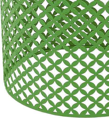 2PCS Outdoor Side Table, Heavy Duty Metal Frame Side Table Decorative Garden Stool Modern End Table Round Coffee Table for Patio Gardens Balconies Cafes (Green)