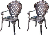 Outdoor Dining Chair Cast Aluminum Patio Chairs Set of 2 All-Weather Patio Dining Chair with Adjustable Feet for - Photo 1