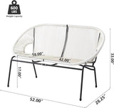 GDFStudio Patio Loveseat All-Weather Rattan 2 Seater Sofa Outdoor Patio Furniture Set for Balcony Poolside Backyard - Photo 2