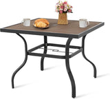 NUU GARDEN Outdoor 37” Square Metal Dining Table, Patio Dining Table with Umbrella Hole - Photo 4
