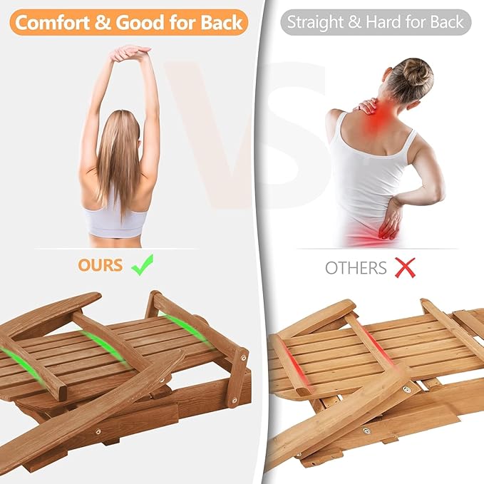 Wooden Folding Adirondack Chair Set of 6 - Photo 6