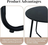 Outdoor Side Table Metal - Portable Accent Table, Multi-Functional End Table for Patio, Balcony, Bedroom & RV Use - Photo 6