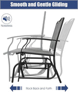 Giantex Patio Glider Benches for Outside, Swing Glider Chair with Steel Frame, 400 LBS Capacity, Patio Swing Rocker - Photo 5
