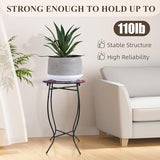 Small Outdoor Table, 21 Inch Heigh Weather Resistant Metal Round Outdoor Indoor End Table Side Table for Patio Yard - Photo 4
