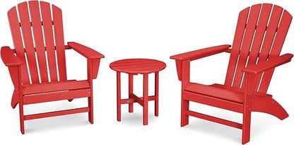 POLYWOOD Nautical 3-Piece Adirondack Chair Set