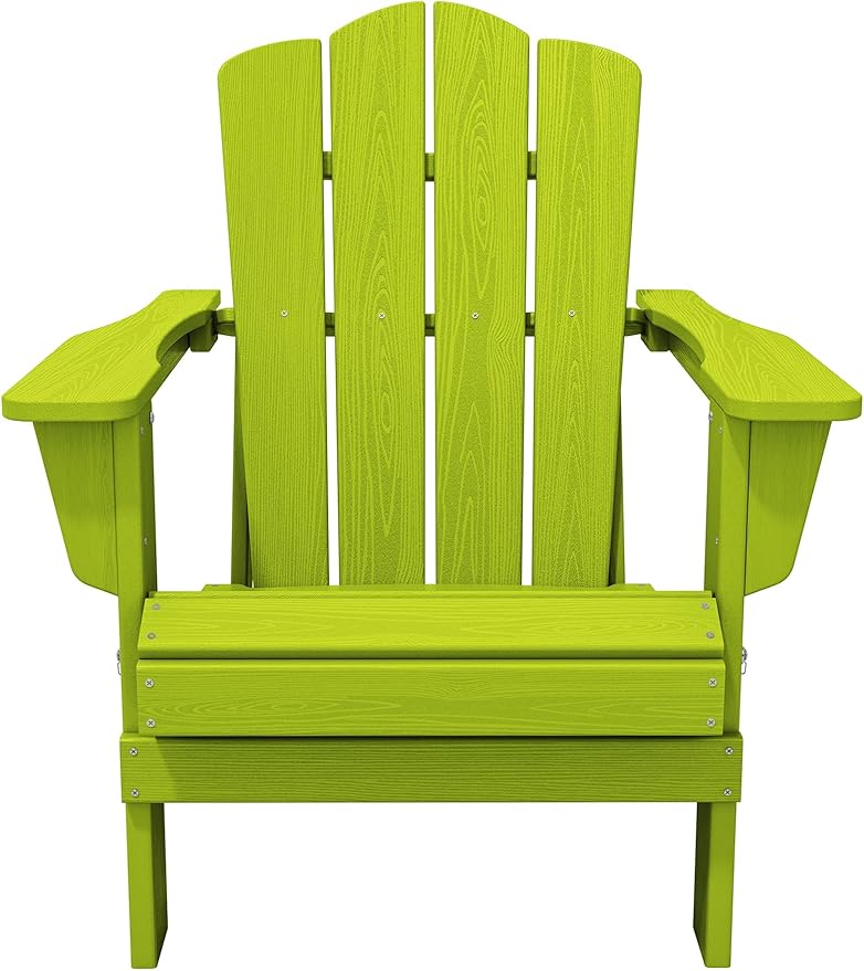 KINGYES Folding Adirondack Chair Set of 8, HDPE All-Weather Folding Adirondack Chair, Apple - Photo 10