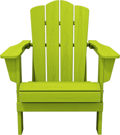 KINGYES Folding Adirondack Chair Set of 8, HDPE All-Weather Folding Adirondack Chair, Apple