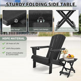 FUNBERRY Outdoor Folding Adirondack Side Table, Portable No Assembly Patio End Table HDPE All Weather - Photo 5