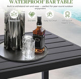 Outdoor Bar Table, Patio Counter Height Bar Table, 47" Rectangle Bar Table for Patio, Garden, Yard, Balcony - Photo 3