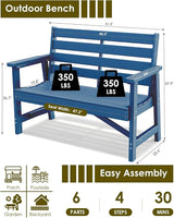 GREENVINES Outdoor Bench | 51.5’’ | HDPE | Garden Benches | Weatherproof - Photo 3