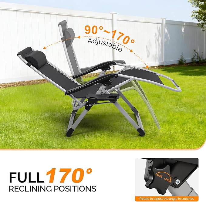 VINGLI 29" Padded Zero Gravity Chair - Photo 6