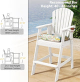 Sundale Outdoor Adirondack Bar Stool, Patio HDPE Bar Chair with Backrest - Photo 3