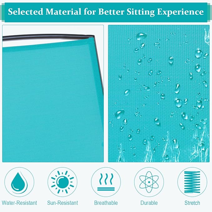 Giantex Patio Bench Glider Chair with Metal Frame, Center Tempered Glass Table - Photo 8