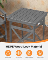 HDPE Outdoor Bar Table, 41" Adirondack Outdoor Bar Height Table, All Weather HDPE Patio High Top Pub Table - Photo 5
