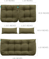 QILLOWAY Outdoor Patio Wicker Seat Cushions Group Loveseat/Two U-Shape/Two Lumbar Pillows for Patio Furniture - Photo 2