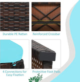Tangkula 2 Pieces Patio Rattan Ottomans, All Weather Outdoor Footstool Footrest Seat with Soft Cushion, Hidden Zipper - Photo 6