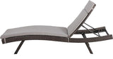 Christopher Knight Home Salem Outdoor Wicker Adjustable Chaise Lounges with Cushions, 2-Pcs Set, Multibrown And Charcoal - Photo 1