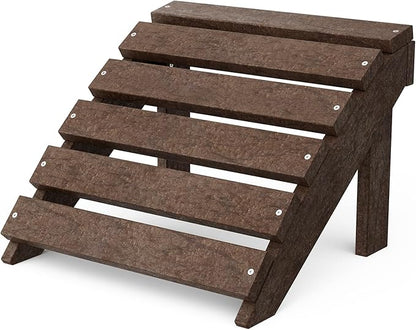 Wildridge Classic Footrest, Tudor Brown - Outdoor Weather Resistant HDPE Ottoman for Adirondack Chair