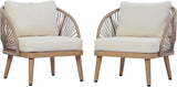 Christopher Knight Home Lydia Set of 2 Boho Patio Furniture Acacia Wood Club Chairs, Outdoor Lounge Chairs - Photo 5