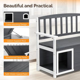 VINGLI Outdoor Storage Bench with Built-in Dog House - Photo 5