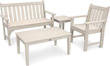 Polywood Vineyard 4-Piece Outdoor Bench Seating Set