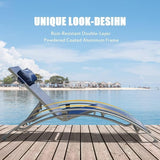 Domi Outdoor Chaise Lounge Set of 3 Patio Recliner Chairs with Adjustable Backrest and Removable Pillow for - Photo 3