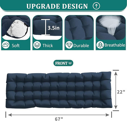 UDPATIO Oversized Zero Gravity Chair 29In XL Patio Reclining Chair with Cushion, Outdoor Folding Adjustable Recliner with Cup Holder, Foot Rest & Padded Headrest, Support 500LB, Navy