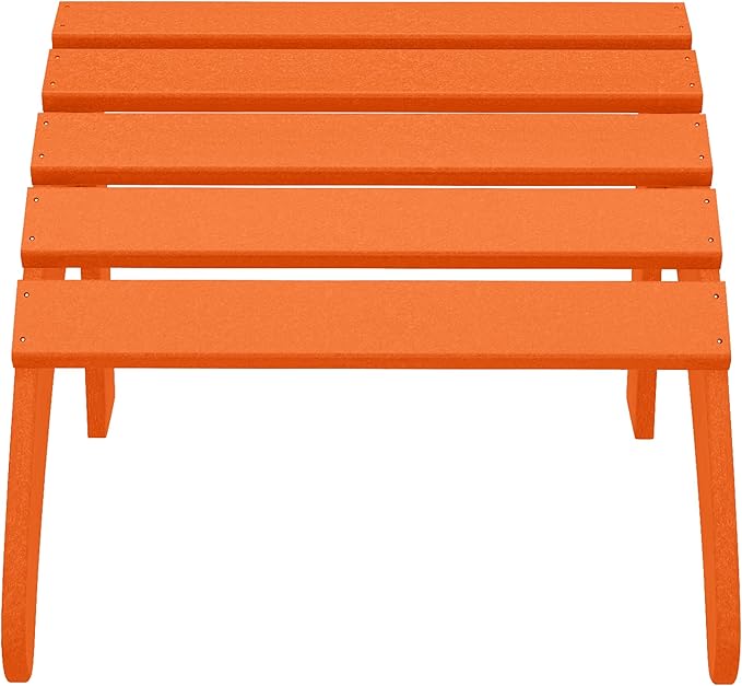 WestinTrends Outdoor Patio Adirondack Ottoman Foot Rest, All Weather Poly Lumber Foot Stool for Adirondack Chair, Widely Used for Outside Porch Pool Lawn Backyard, Orange