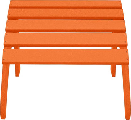 WestinTrends Outdoor Patio Adirondack Ottoman Foot Rest, All Weather Poly Lumber Foot Stool for Adirondack Chair, Widely Used for Outside Porch Pool Lawn Backyard, Orange