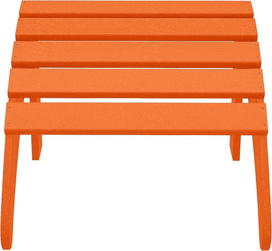 WestinTrends Outdoor Patio Adirondack Ottoman Foot Rest, All Weather Poly Lumber Foot Stool for Adirondack Chair, Widely Used for Outside Porch Pool Lawn Backyard, Orange