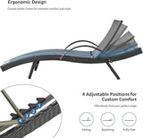 80.3" Chaise Lounge Outdoor Set of 6, Wicker Pool Lounge Chairs Outdoor with Pull-Out Side Table - Photo 5