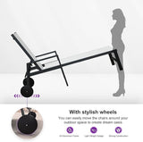 PURPLE LEAF Outdoor Chaise Lounge Set for 4 Aluminum Patio Chaise Lounger Chairs with Armrest and Wheels Adjustable - Photo 8