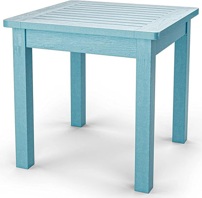 YEFU Oversize Outdoor Side Table, 18 Inch Outside Plastic Adirondack Side Table Weather Resistant, Hips High Strength Poly Wood Rustproof Waterproof Material for Patio, Pool, Front Porch Tables(Blue)