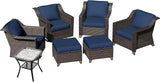 7 Pieces Patio Conversation Furniture Set - 2 Armchairs, 2 Ottomans, 2 Swivel Chairs, 1 Side Table - Photo 7