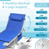 3-in-1 Sun Tanning Chair with Face Holes, Breathable Chaise Lounge Chair Outdoor, 5-Position Recliner, Lay Flat - Photo 5