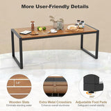 Tangkula 79 Inches Acacia Wood Outdoor Dining Table for 8, Large Rectangular Patio Table with 1.9" Umbrella Hole - Photo 5