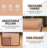 Folding Chaise Lounge Chair Bed Set of 2 - Heavy-Duty 400lb Capacity Portable Adjustable Recliner w/Pillow for Patio - Photo 9