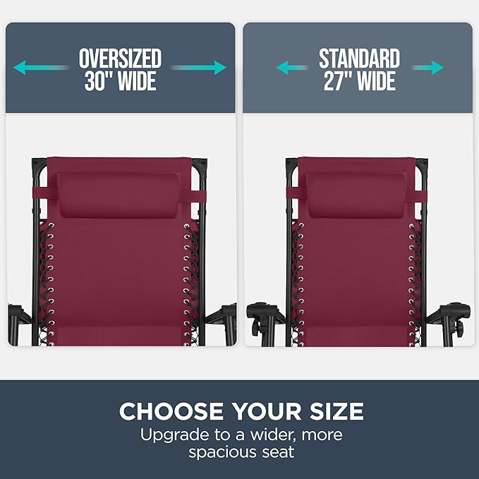 Best Choice Products 30” Wide Folding Zero Gravity Outdoor Recliner Patio Lounge Chair w/Adjustable Canopy Shade - Photo 4