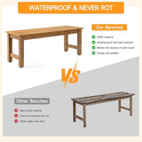 ONBRILL Outdoor Benches Weatherproof, 2-Person Poly Lumber Garden Bench - Photo 6