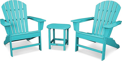 POLYWOOD South Beach 3-Piece Adirondack Chair Set with Side Table