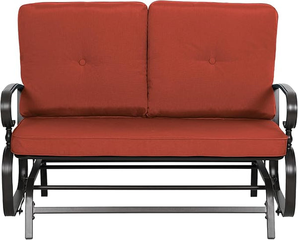 Outdoor Bench Patio Swing Glider Loveseat 2 Seats Rocking Chair - Photo 1
