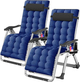 NAIZEA Padded Zero Gravity Chair, Folding Outdoor Lounge Chairs, Adjustable Reclining Camping Chairs with Cup Holder - Photo 1