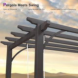 PURPLE LEAF 3-Seat Porch Swing with 12 Clear LED Lights Outdoor Metal Pergola Swing Hanging Cloud Swing Chair for - Photo 4